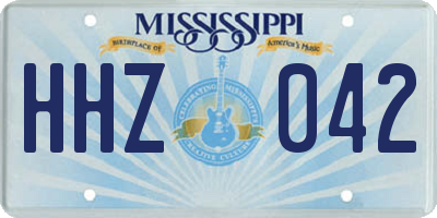 MS license plate HHZ042