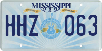 MS license plate HHZ063