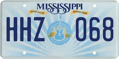 MS license plate HHZ068