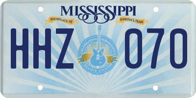 MS license plate HHZ070