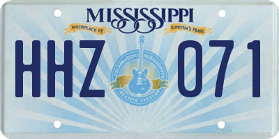 MS license plate HHZ071