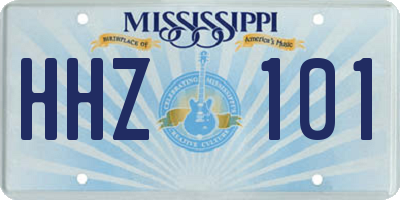 MS license plate HHZ101