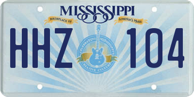 MS license plate HHZ104