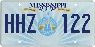 MS license plate HHZ122