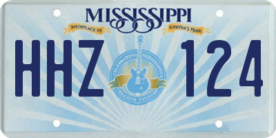 MS license plate HHZ124