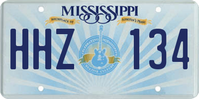 MS license plate HHZ134