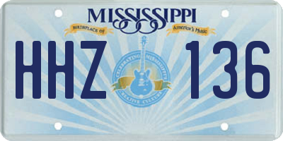 MS license plate HHZ136