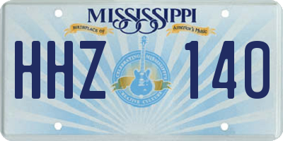 MS license plate HHZ140