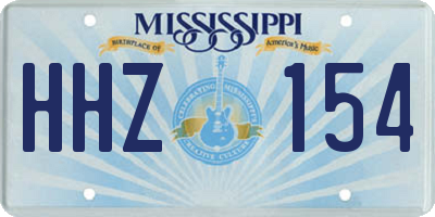 MS license plate HHZ154