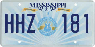 MS license plate HHZ181