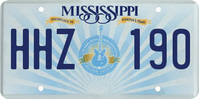 MS license plate HHZ190