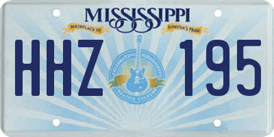 MS license plate HHZ195