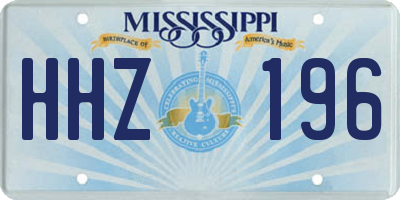 MS license plate HHZ196