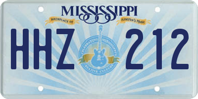 MS license plate HHZ212