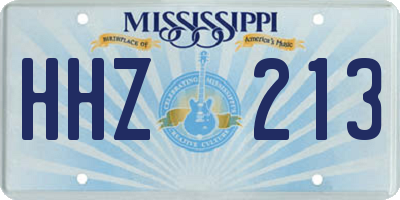 MS license plate HHZ213