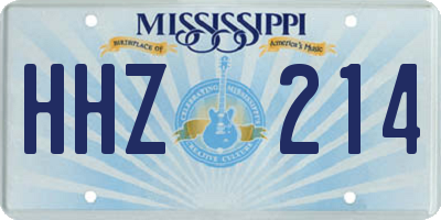 MS license plate HHZ214