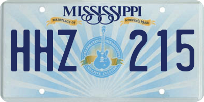 MS license plate HHZ215