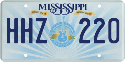 MS license plate HHZ220