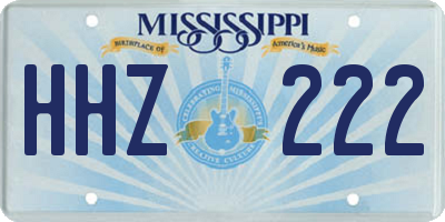 MS license plate HHZ222