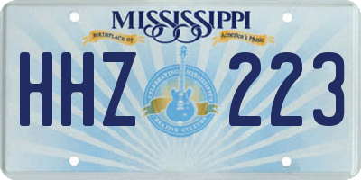 MS license plate HHZ223