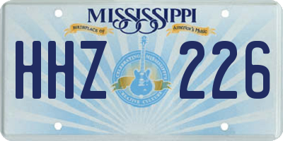 MS license plate HHZ226