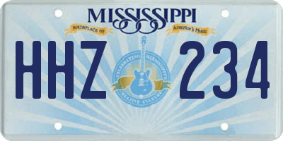 MS license plate HHZ234