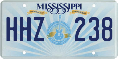MS license plate HHZ238