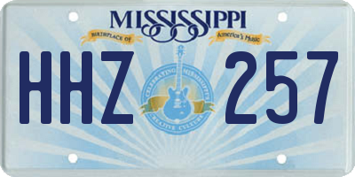MS license plate HHZ257