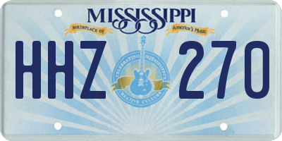 MS license plate HHZ270