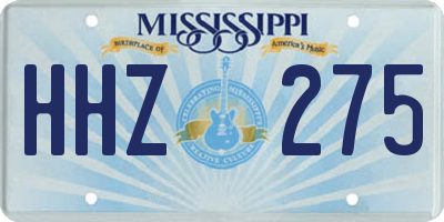 MS license plate HHZ275