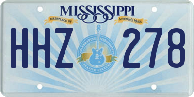 MS license plate HHZ278