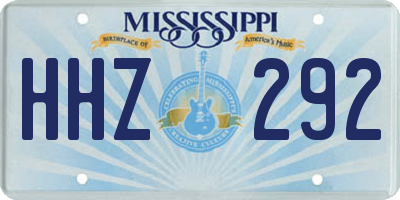 MS license plate HHZ292