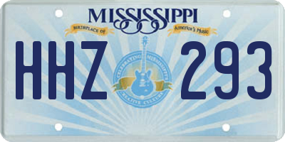 MS license plate HHZ293