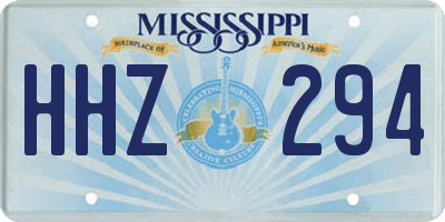 MS license plate HHZ294