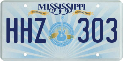 MS license plate HHZ303