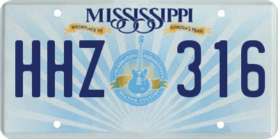 MS license plate HHZ316