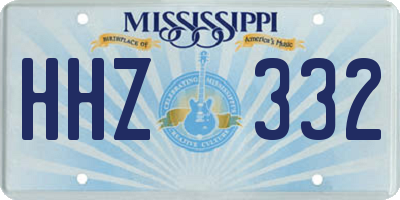 MS license plate HHZ332