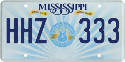 MS license plate HHZ333