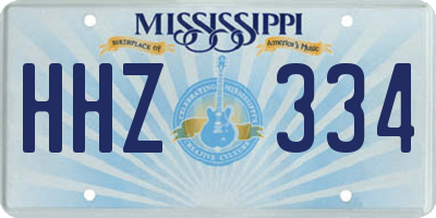 MS license plate HHZ334
