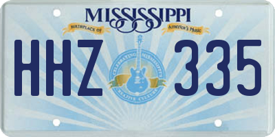MS license plate HHZ335