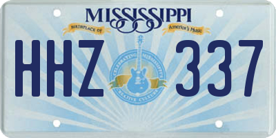MS license plate HHZ337