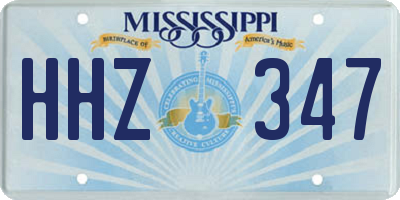 MS license plate HHZ347