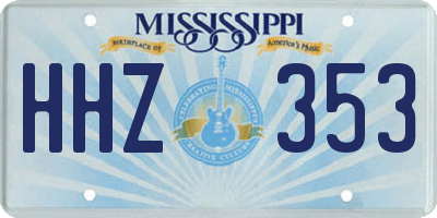 MS license plate HHZ353