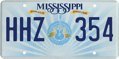 MS license plate HHZ354