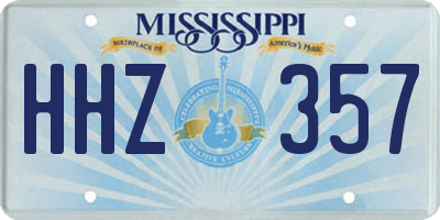MS license plate HHZ357