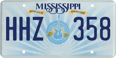MS license plate HHZ358