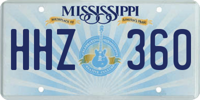 MS license plate HHZ360