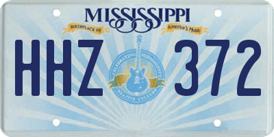 MS license plate HHZ372