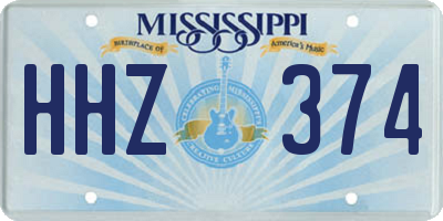 MS license plate HHZ374