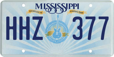 MS license plate HHZ377
